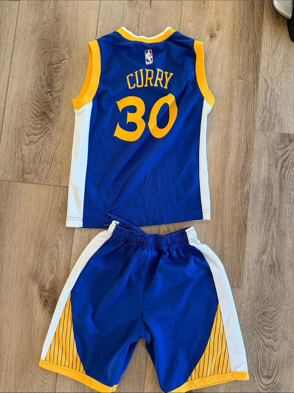 Curry adidas Blue Yellow Golden State Warriors Kids Jersey S